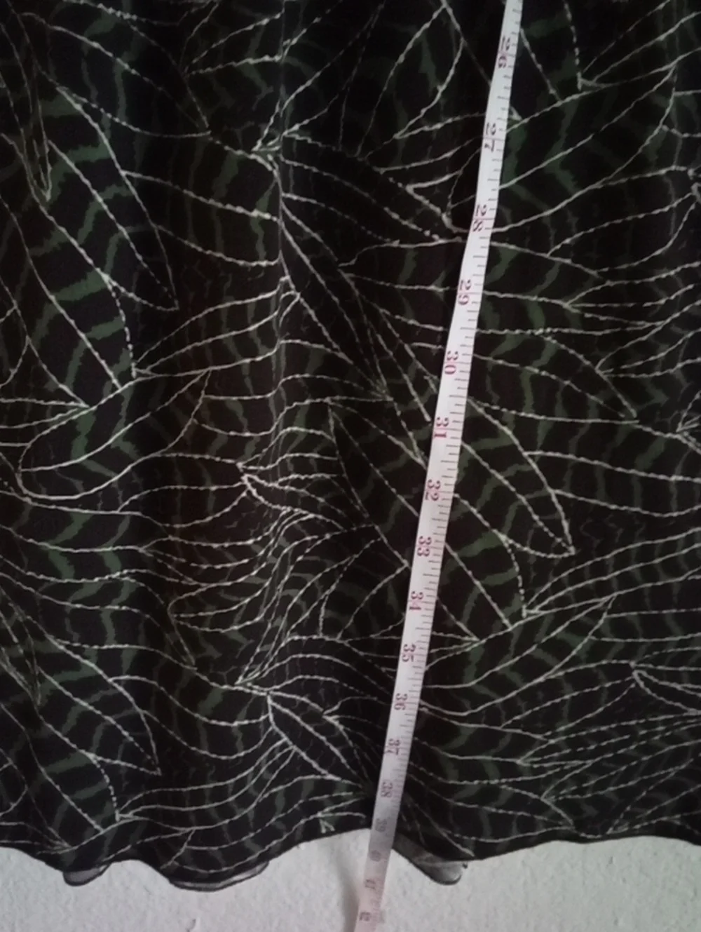 Enfocus Studio Black Dress with White Leaf Print